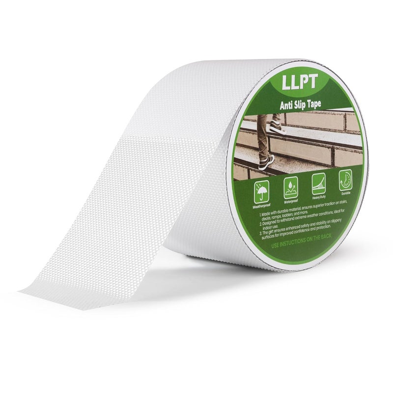 LLPT Grip Tape 3" x 16.5 Ft Clear Heavy Duty Anti Slip Tape for House Stairs Ladders Waterproof Indoor Non Slip Traction Strips for Bathroom Floor Steps Staircase Tread (ASC350PEVA) - Image 1